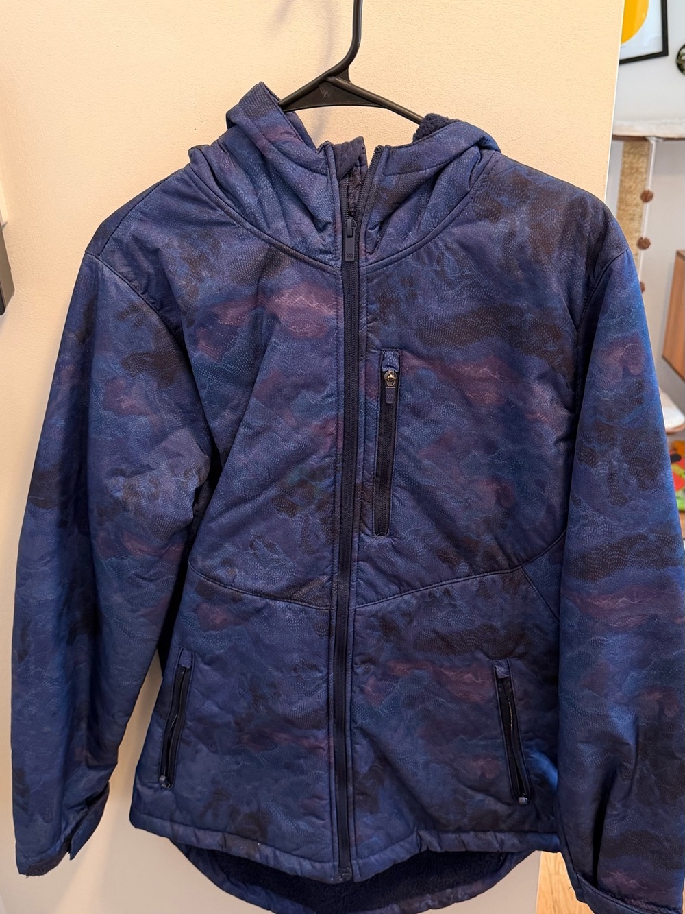 Target Men's Hooded Blue Camouflage Raincoat